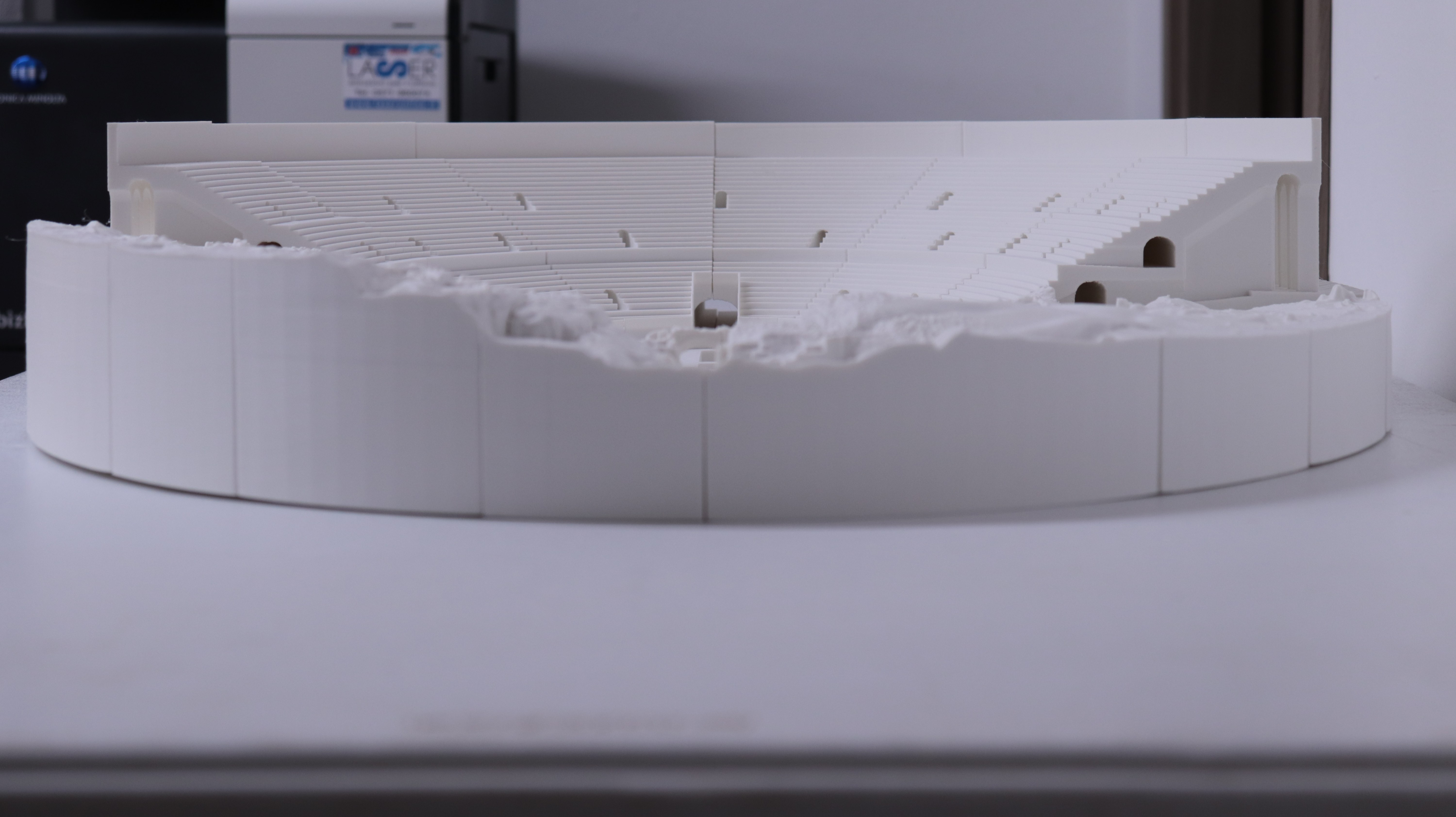 Modello architettonico dell'anfiteatro realizzato con stampa 3D